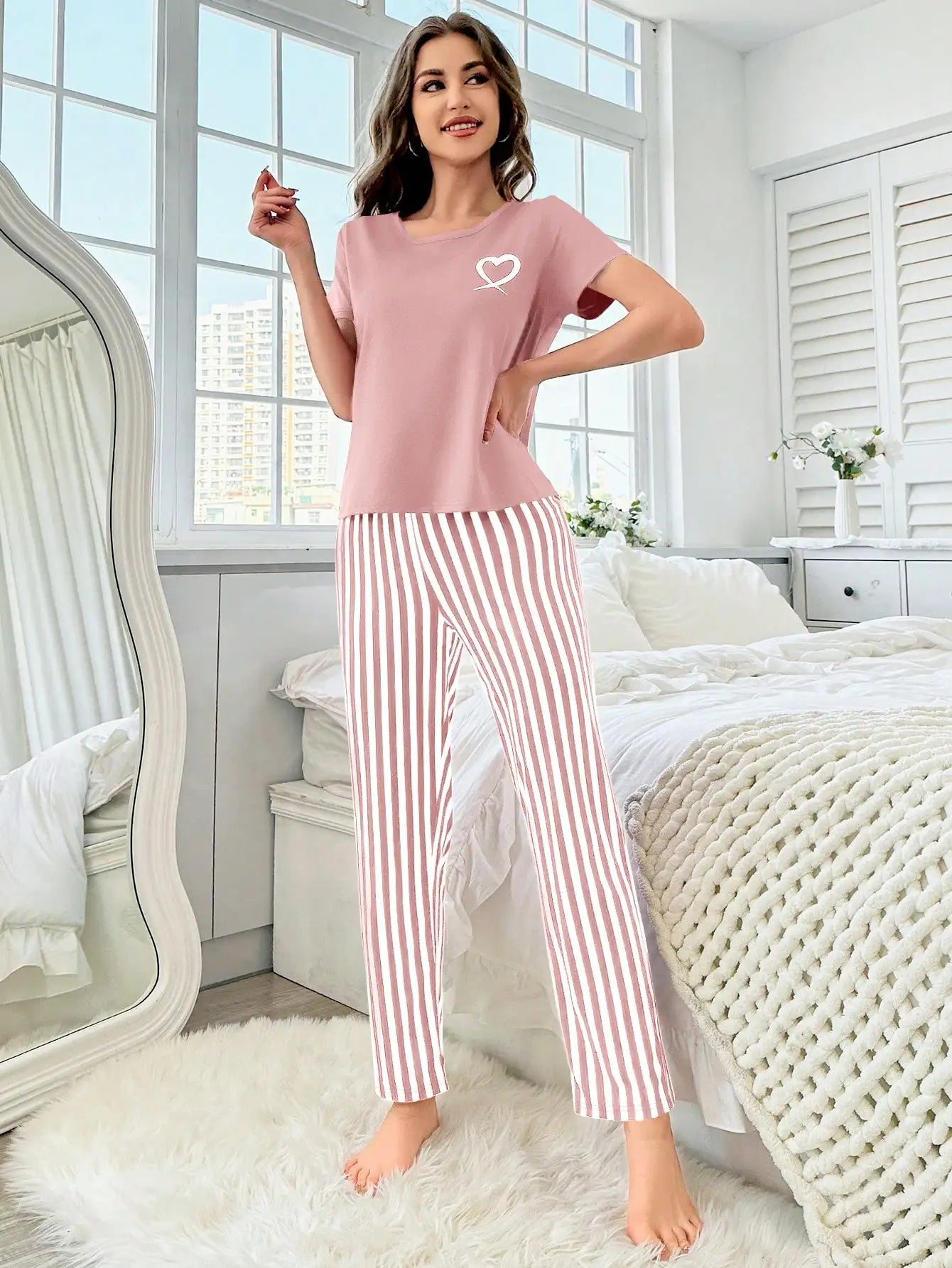 Dames pyjama met knopen – Klassiek en stijlvol