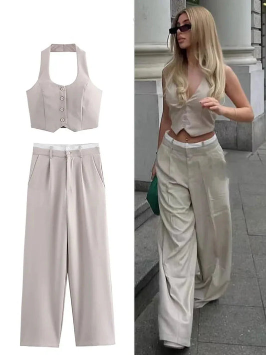 Broekpak dames met ceintuur – Accentueert de taille