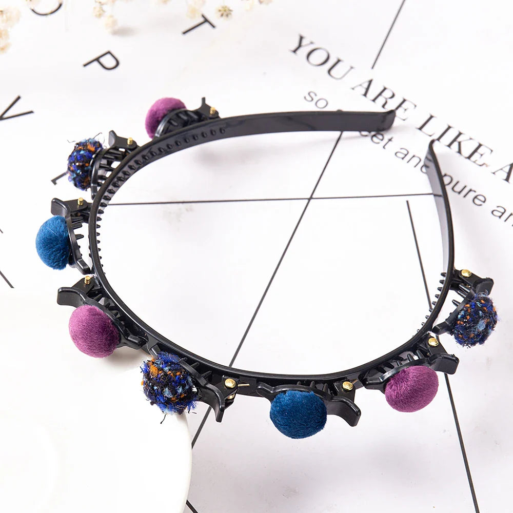 Dames haarband met elastiek en print