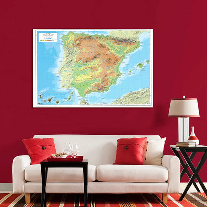 Wereldkaart op canvasdoek – Hoge kwaliteit print