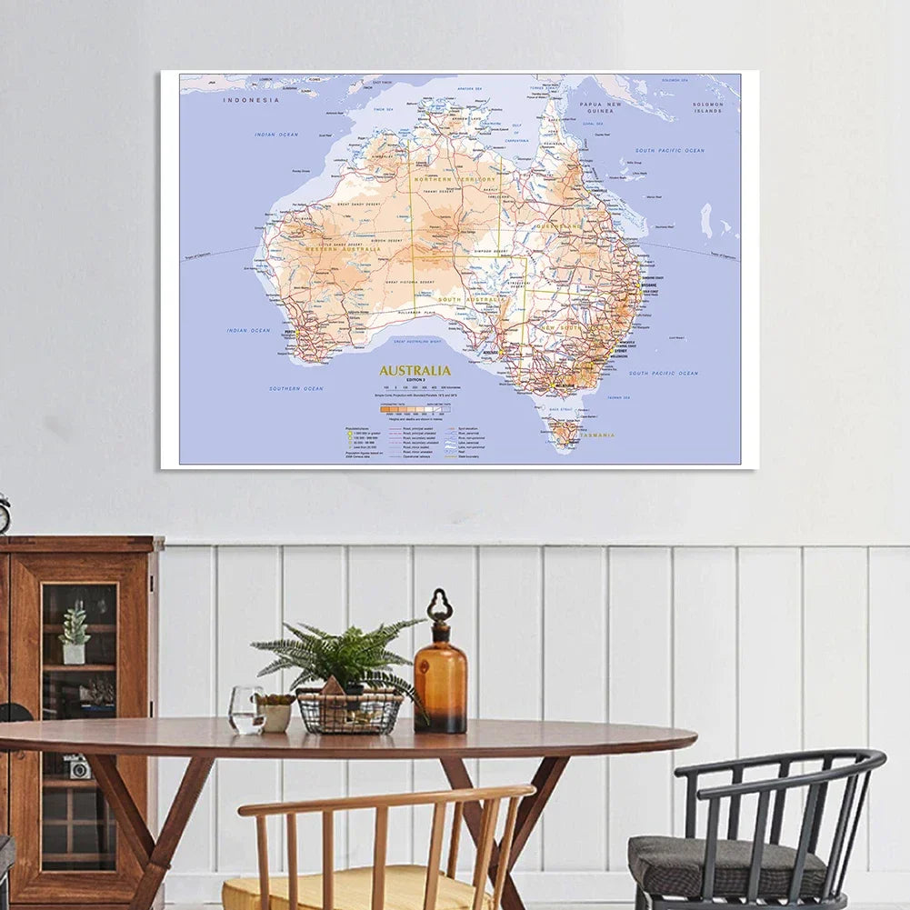 Wereldkaart als fotoprint – Realistische wereldweergave