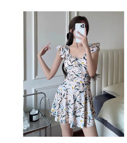 Badpak jurk met hoge taille – Flatteert de buikzone