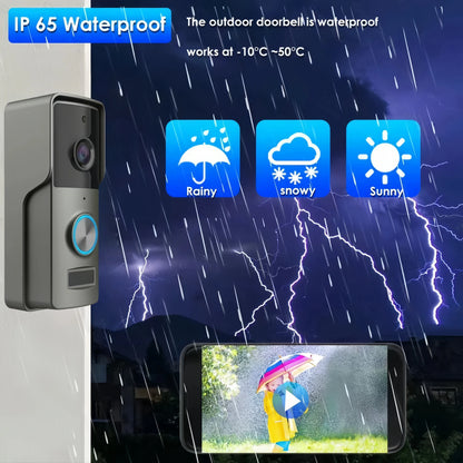Video deurbel met scherm en opnamefunctie – Kijk beelden terug