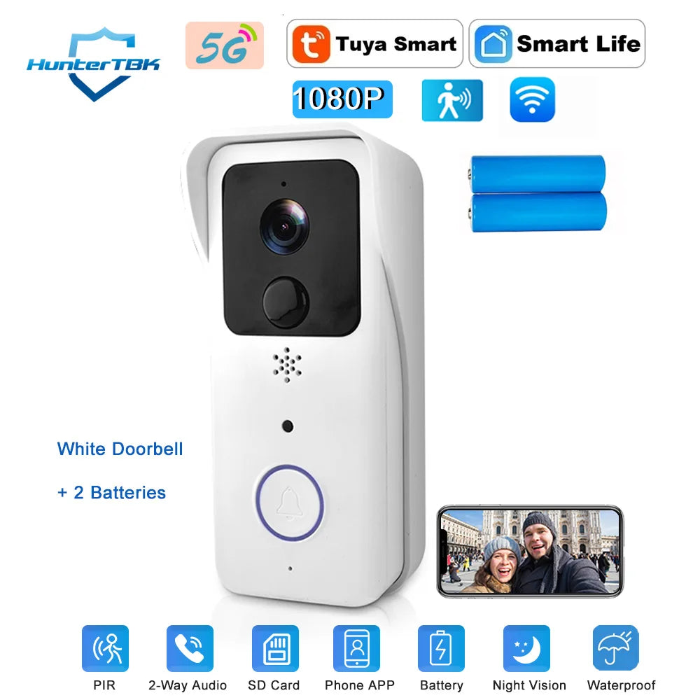 Draadloze deurbel met camera en gratis app