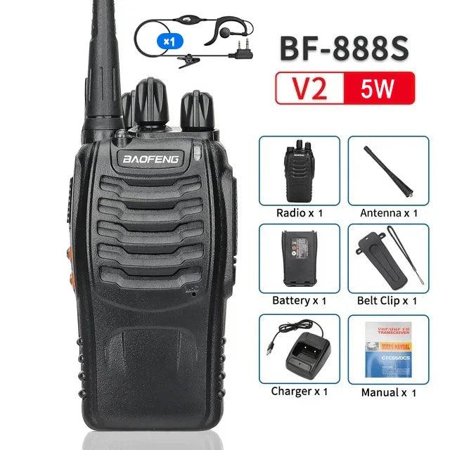 Walkie talkies met headset aansluiting