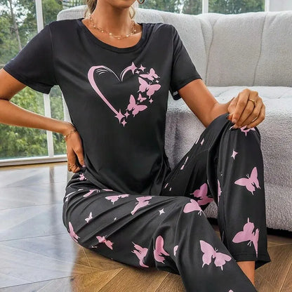 Dames pyjama Wibra met effen kleuren