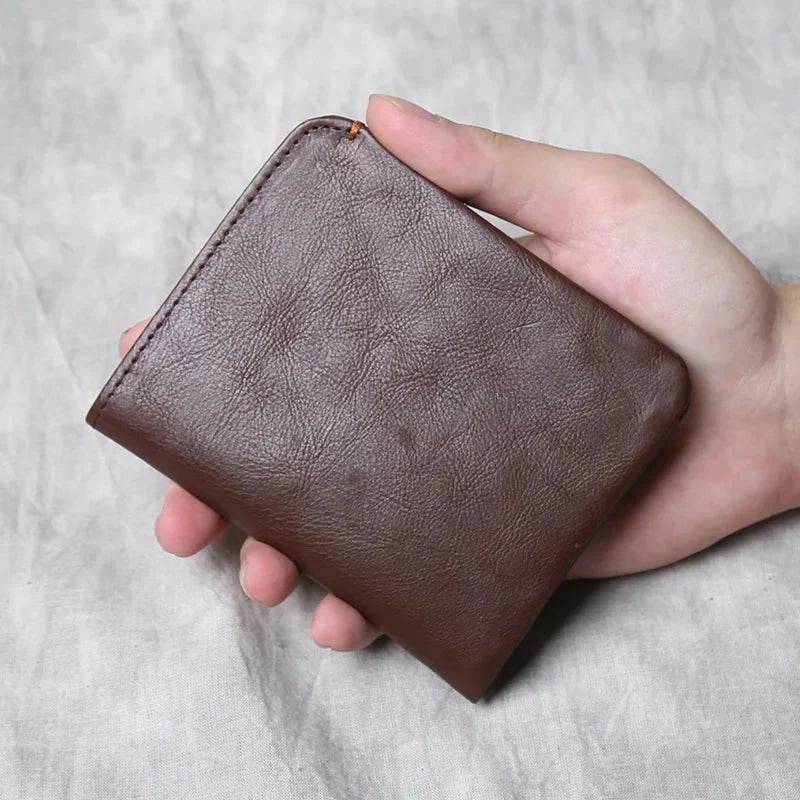 Luxe leren portemonnee heren klein formaat – Premium afwerking