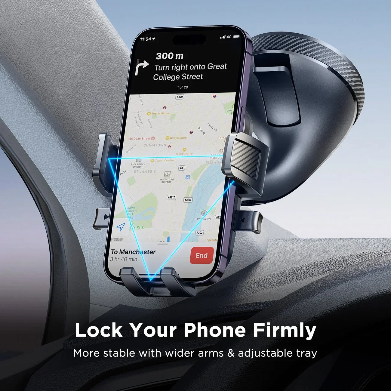 Auto telefoonhouder met rubber grip – Beschermt je toestel