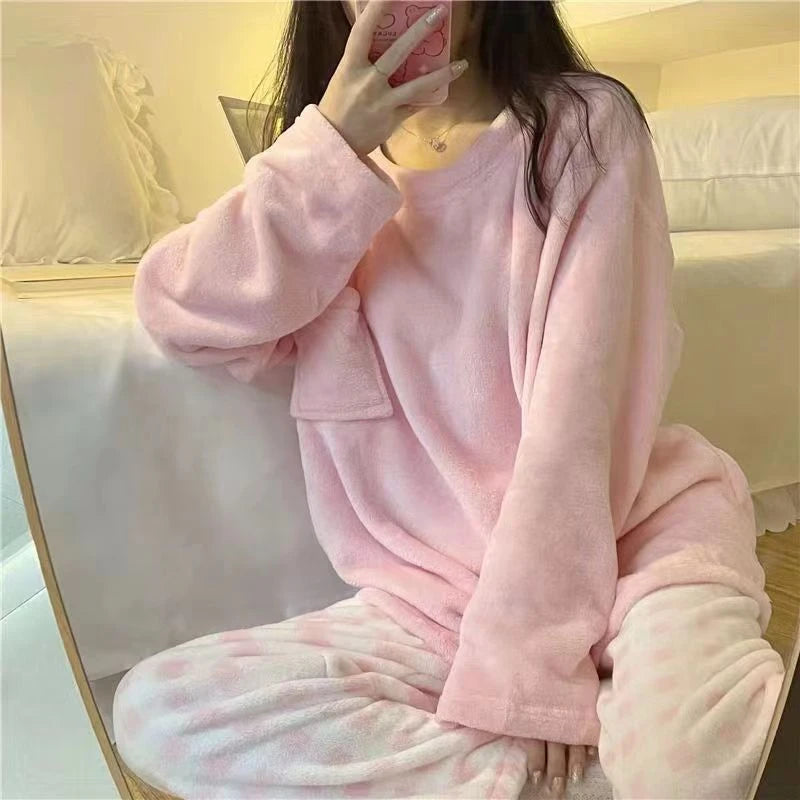 Dames pyjama winter met gevoerde stof