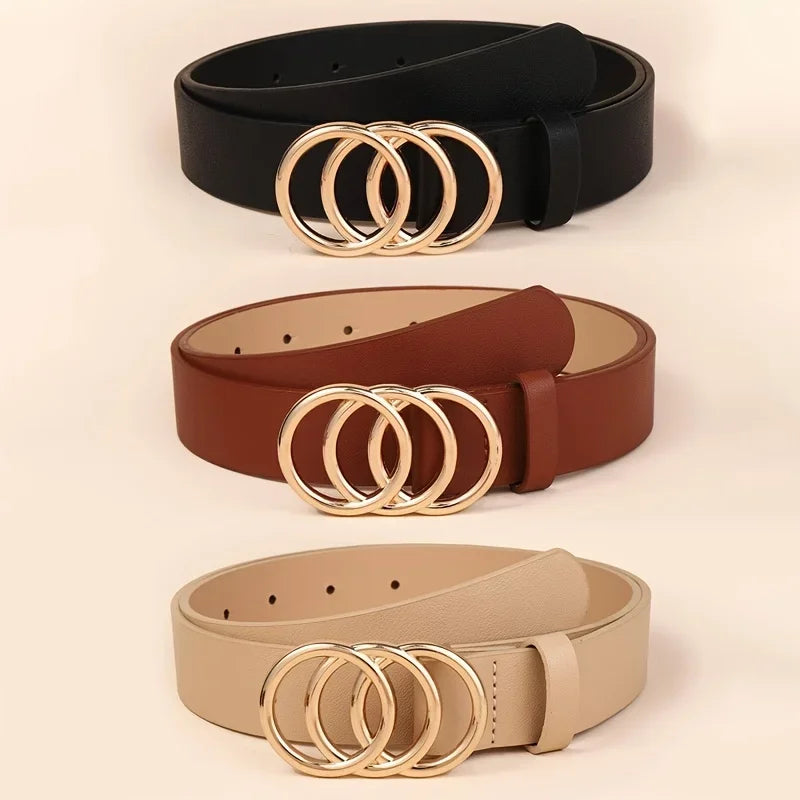 Riem in beige tint met houten gesp