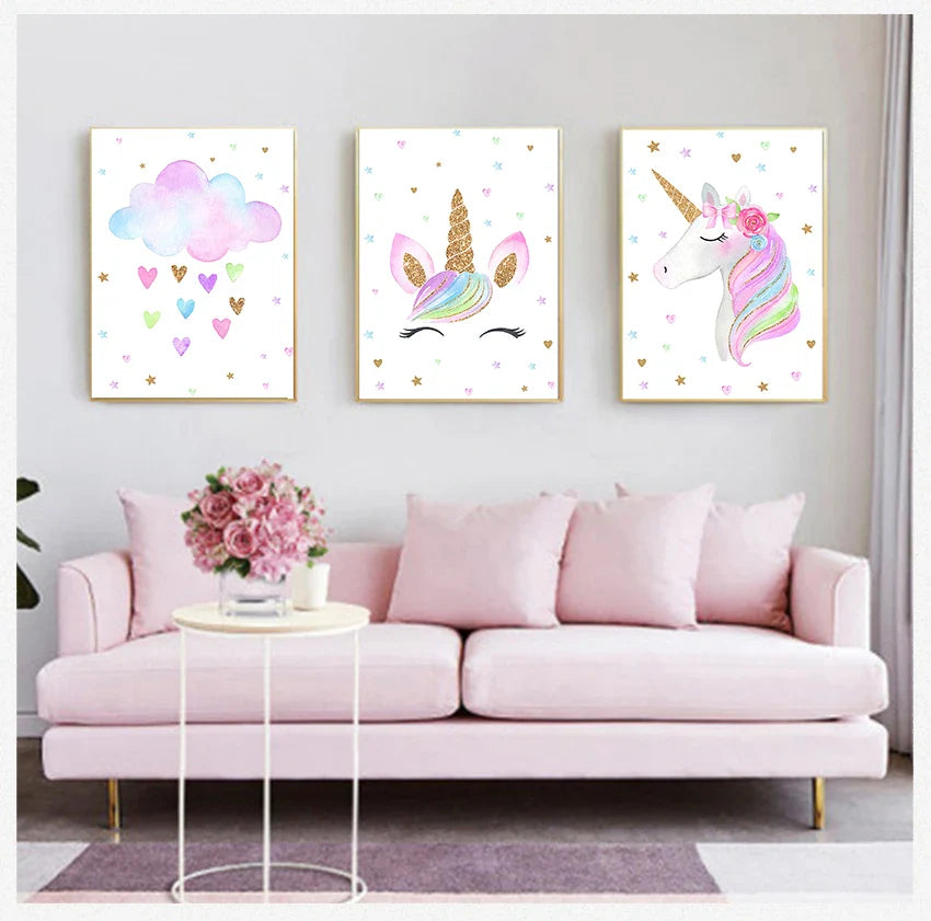 Poster met dieren in zachte kleuren