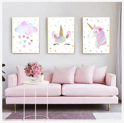 Poster met dieren in zachte kleuren