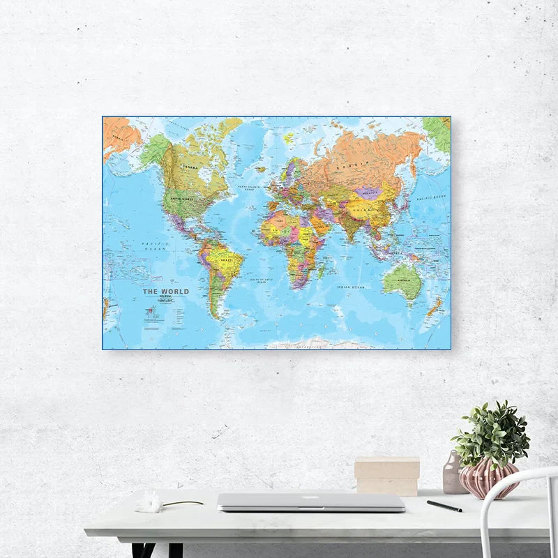 Wereldkaart op acryl – Modern en strak afgewerkt
