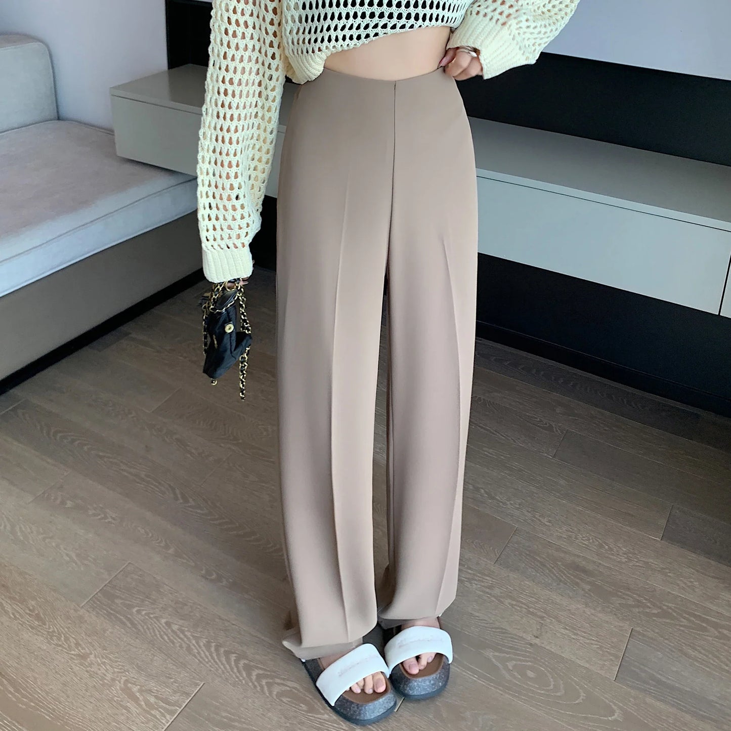 Linnen broeken dames met wijde pijpen – Relaxed fit