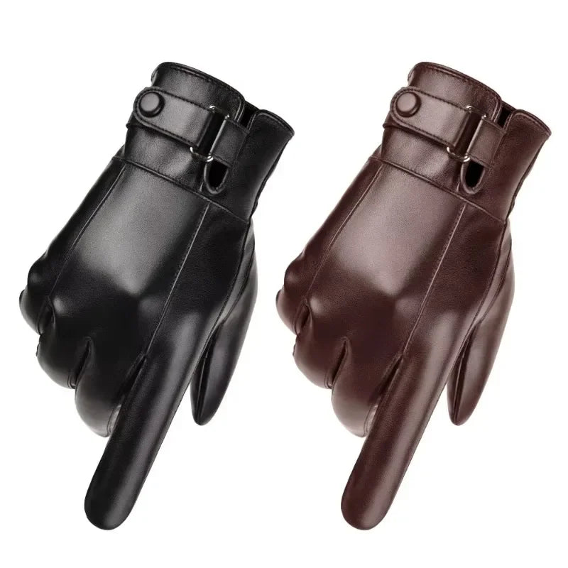 Lederen herenhandschoenen met thermovoering