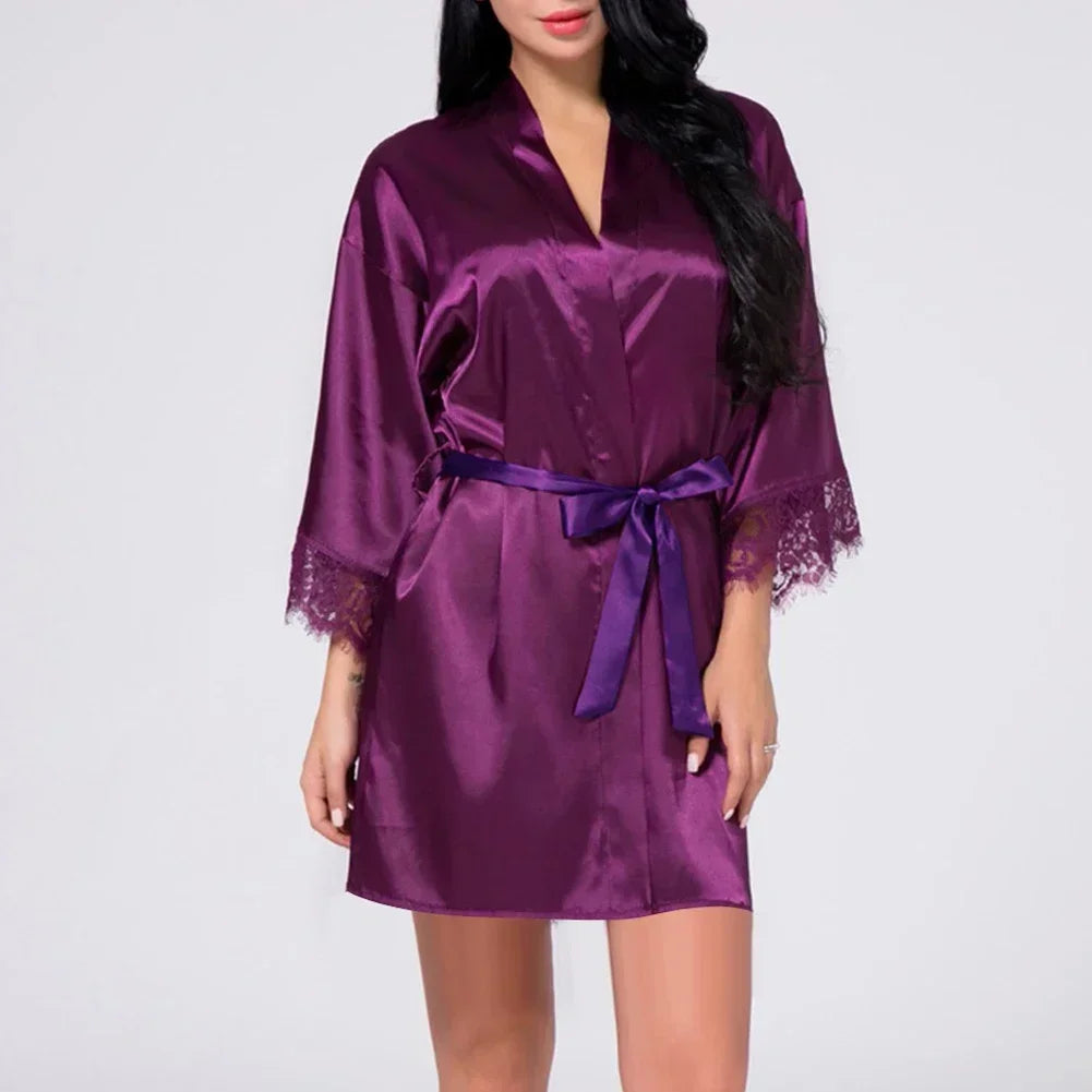 Ochtendjas dames zwart - Elegante zijde voor een ontspannen ochtend