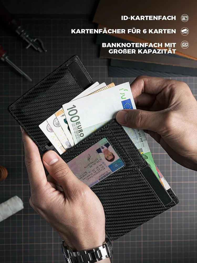 Kaart houder heren met dubbele compartimenten – Extra ruimte