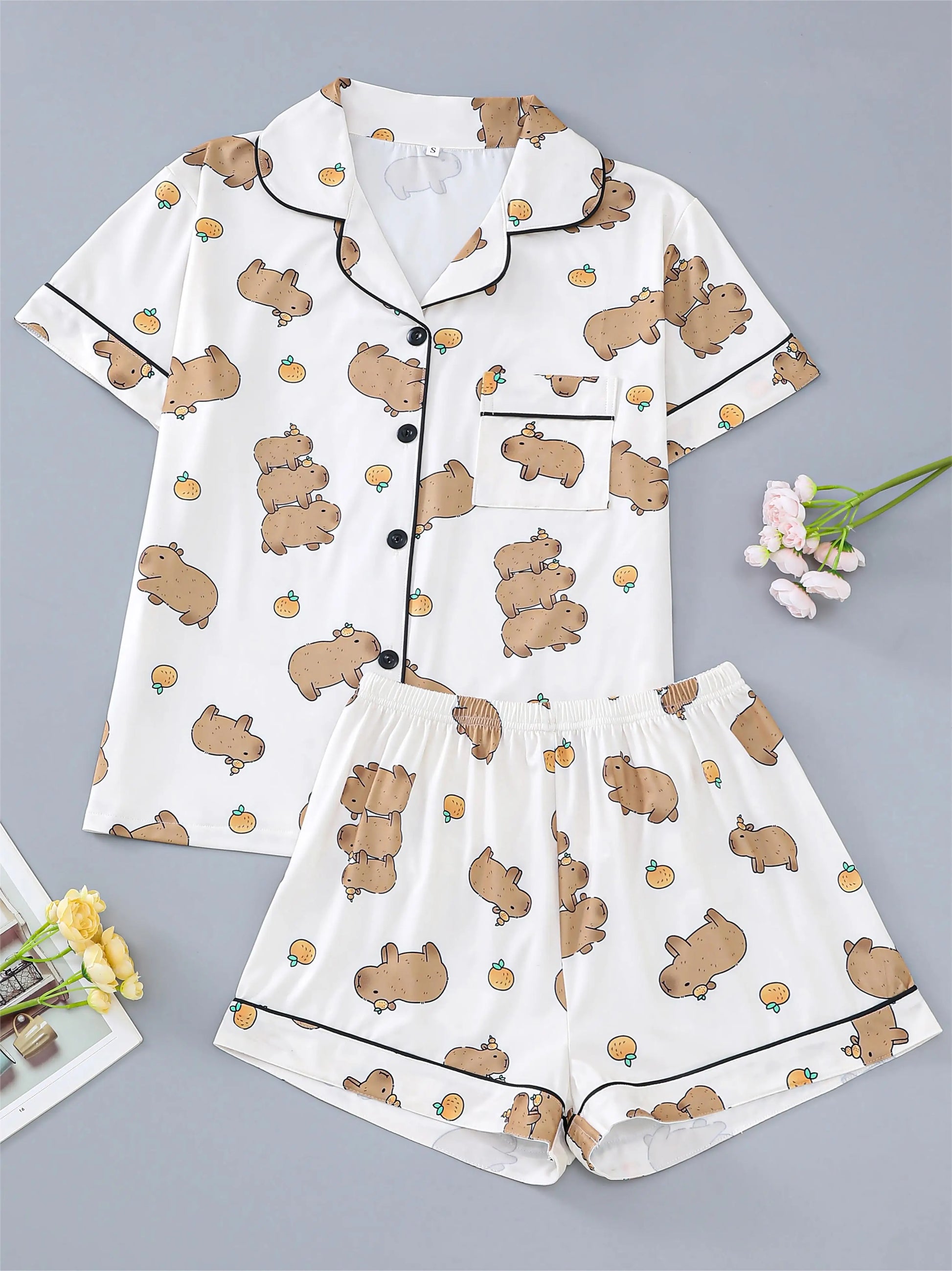 Dames pyjama winter met hoge kraag