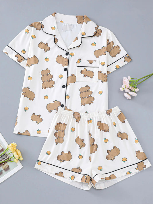Dames pyjama winter met hoge kraag