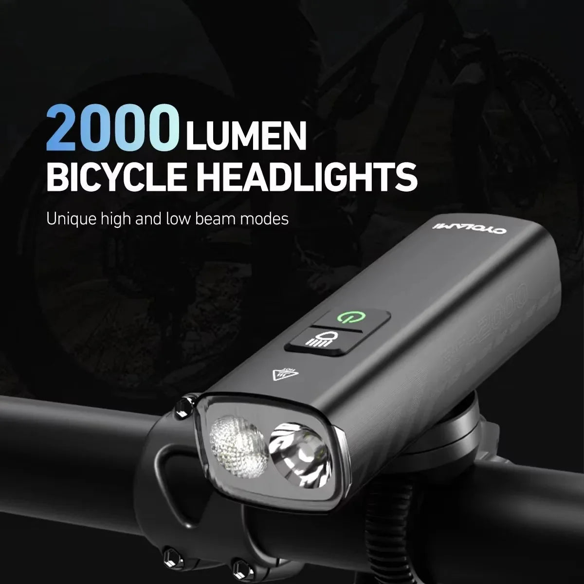 Fietslamp met beschermende rubberen rand