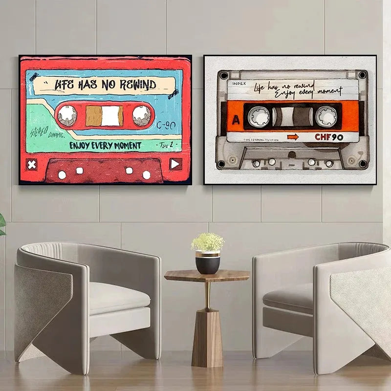 Vintage posters met textiellook