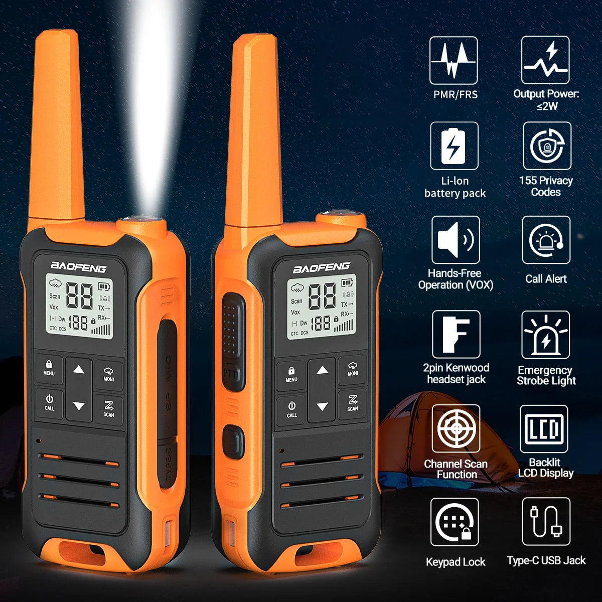 Walkie talkie professioneel met trilfunctie