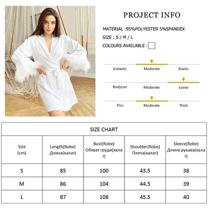 Ochtendjas voor dames met elegante pluimdetails - Perfect voor zomerse ochtenden