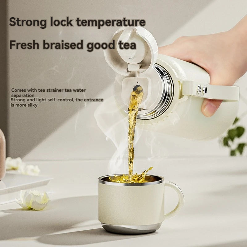 Thermosfles met houten details – Natuurlijke uitstraling