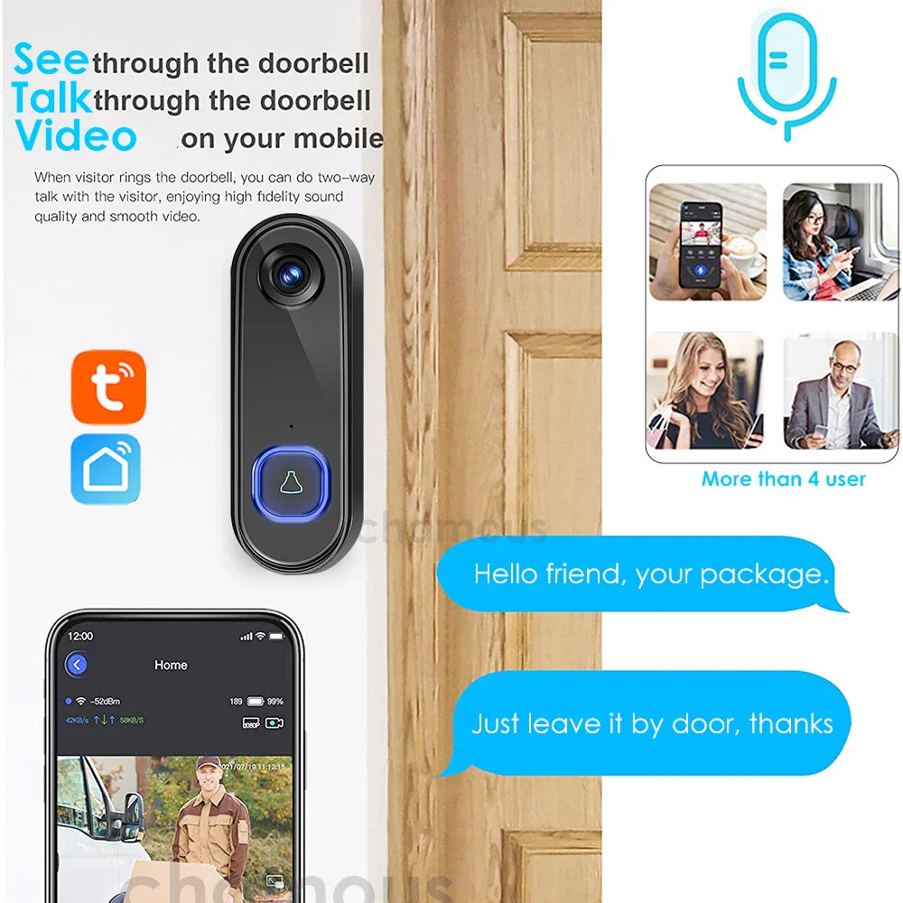 Deurbel met video in compact design – Past bij elke woning