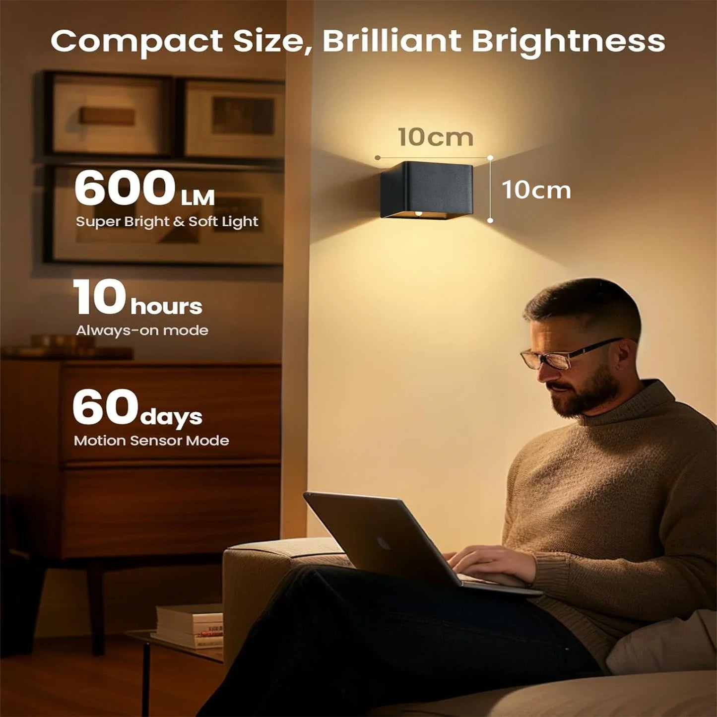 Kleine wandlamp op batterijen – Past in elke hoek