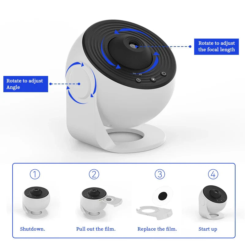 360 graden draaibare sterrenhemel projector