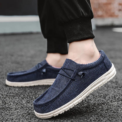 Heren canvas sneakers met zomerse veters