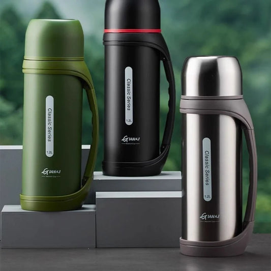 Thermosfles met handig handvat – Voor extra grip