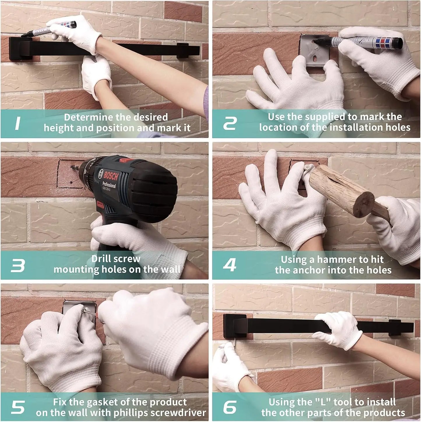 Handdoekrek met haakjes – Voor extra accessoires