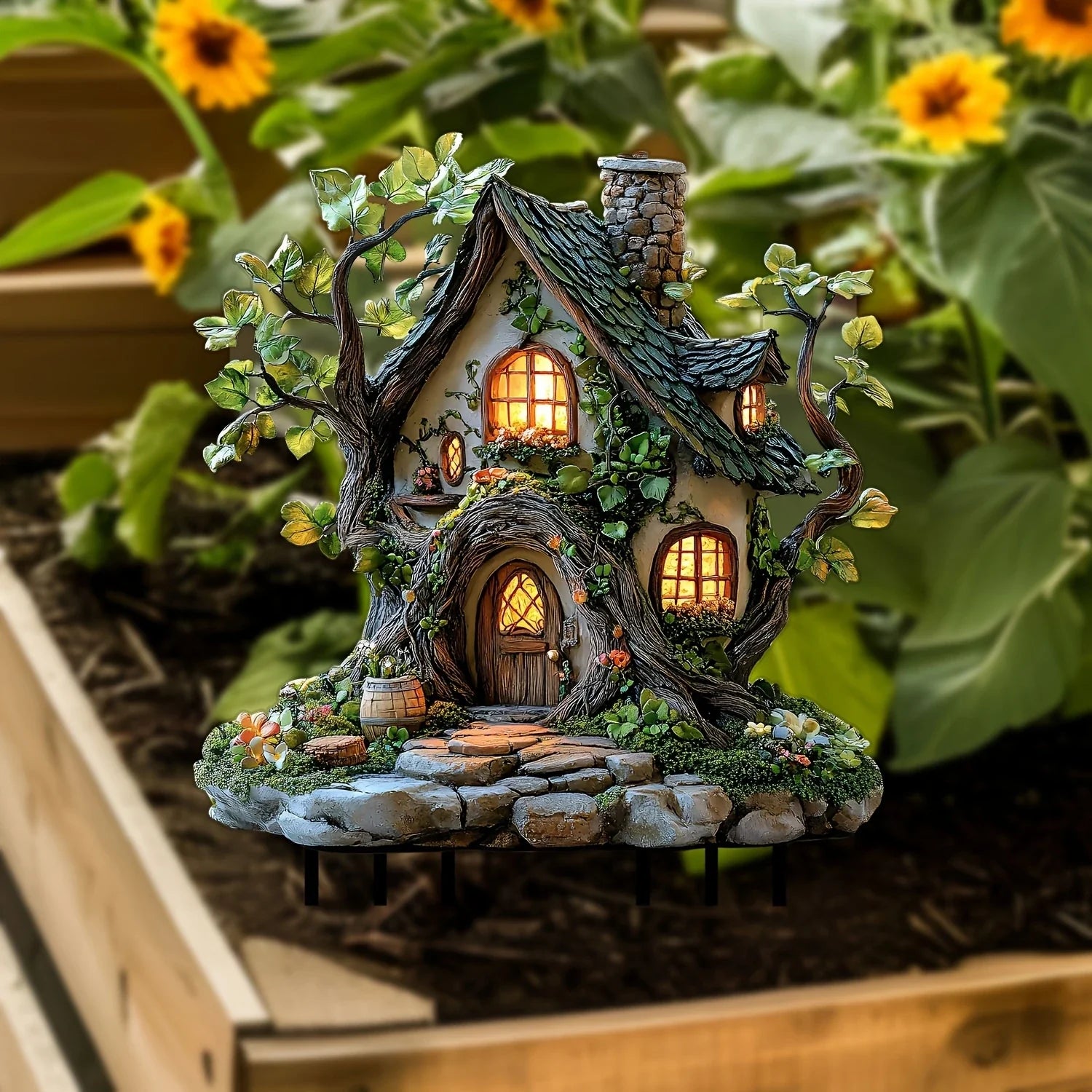 Houten bordjes als quote decoratie tuin
