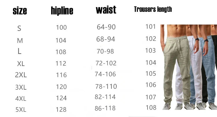 Linnen broek mannen met hoge taille – Trendy en klassiek