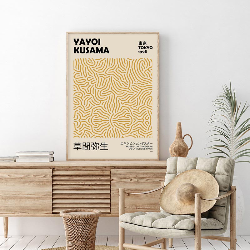 Poster van bloemenveld in de lente