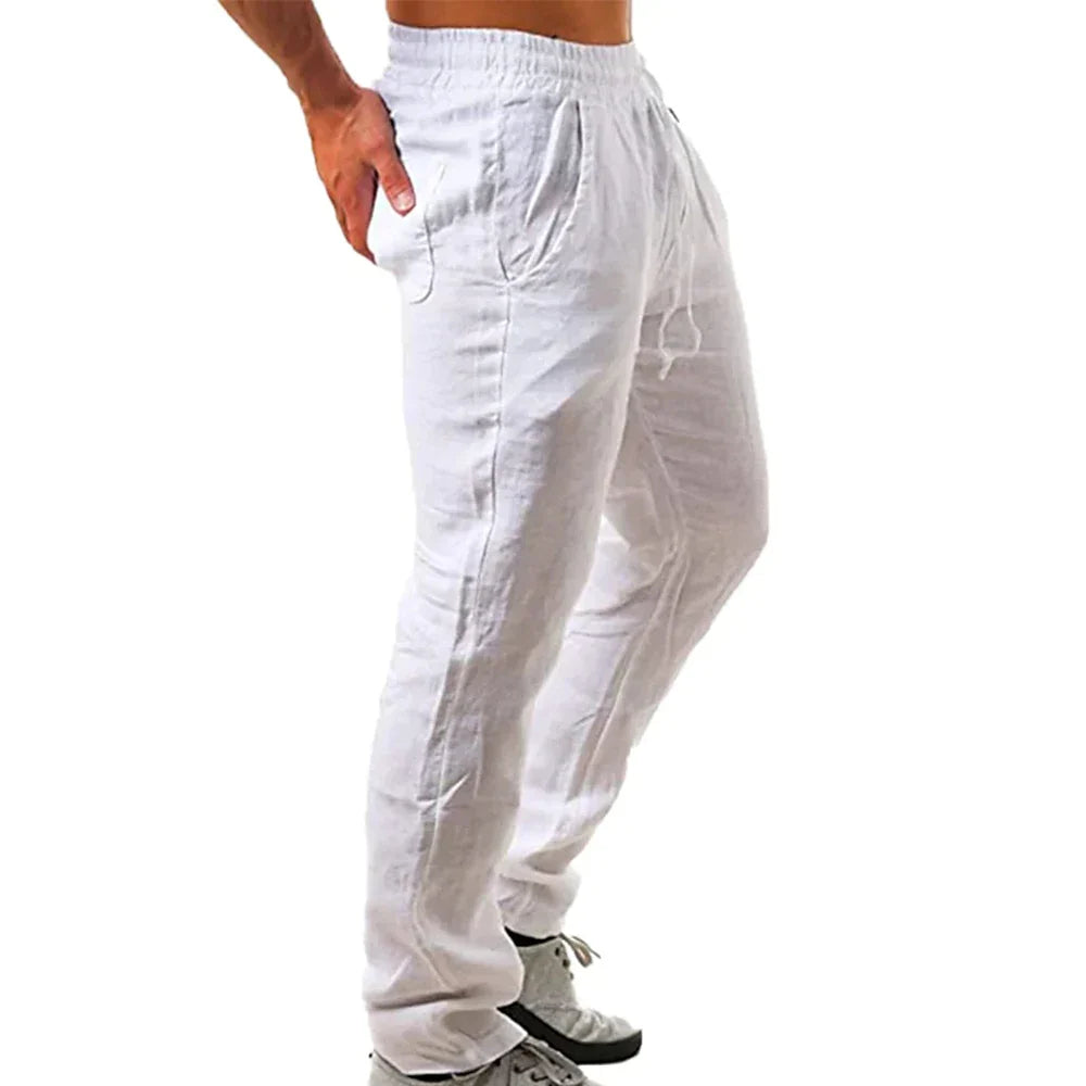 Linnen broek mannen in neutrale tint – Past bij elke outfit