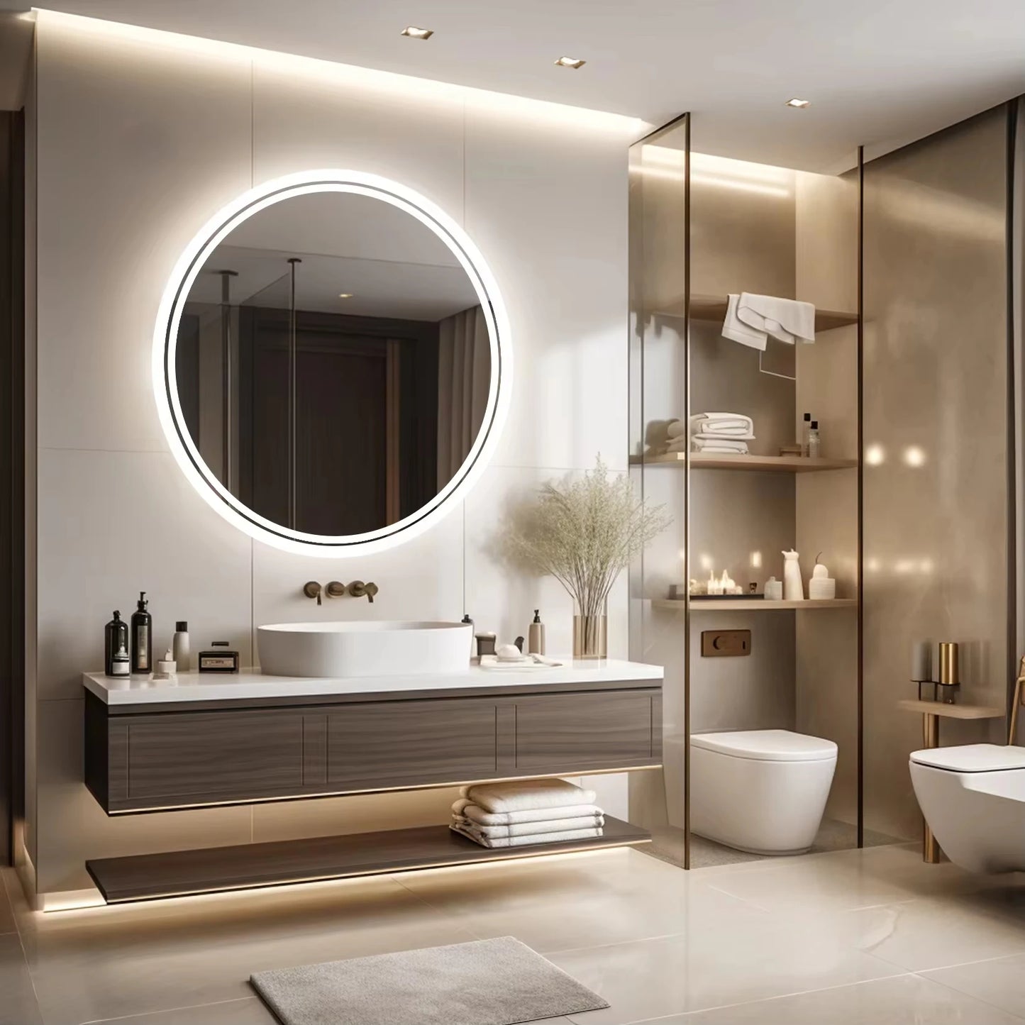 Ronde wandspiegel met verlichting – Trendy en minimalistisch