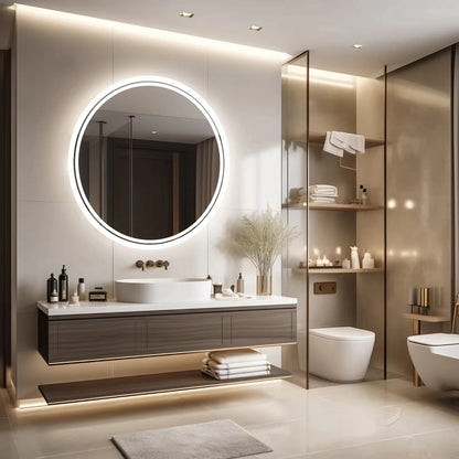 Ronde wandspiegel met verlichting – Trendy en minimalistisch