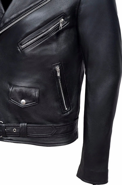 Leren jas heren met leren riem – Extra taille-accent