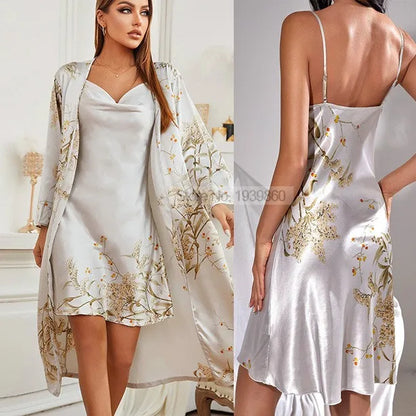 Katoenen ochtendjas dames met streepjes – Casual elegantie