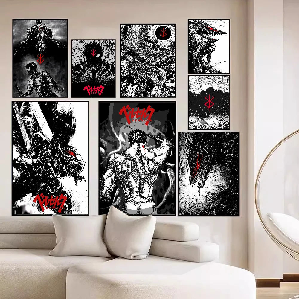 Wandposter met bloemen in vaas