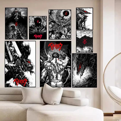 Wandposter met bloemen in vaas