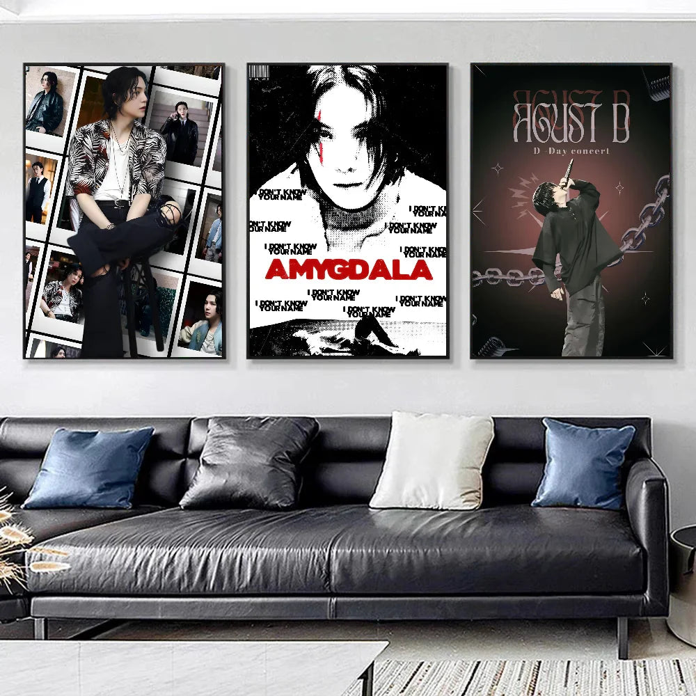 Abstracte poster met penseelstreken
