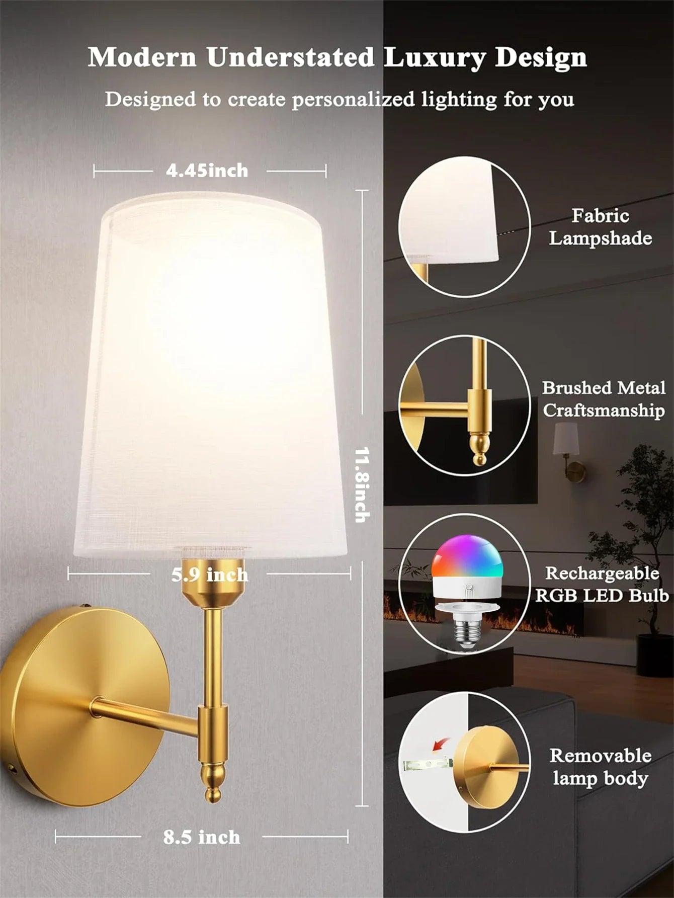 Wandlamp op batterijen geschikt voor buiten – Spatwaterdicht model
