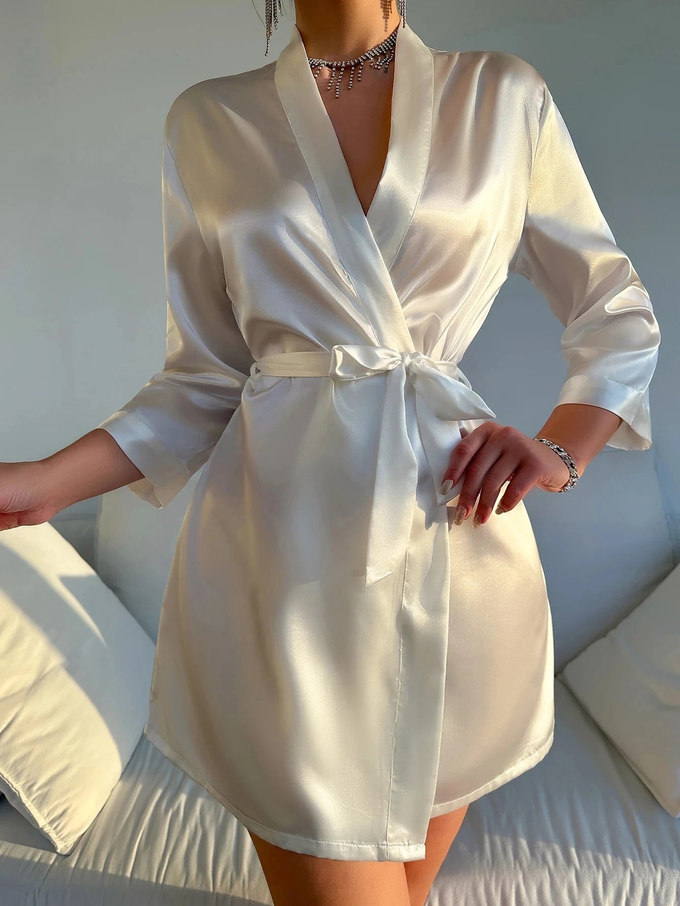 Dames pyjama katoen met korte mouwen