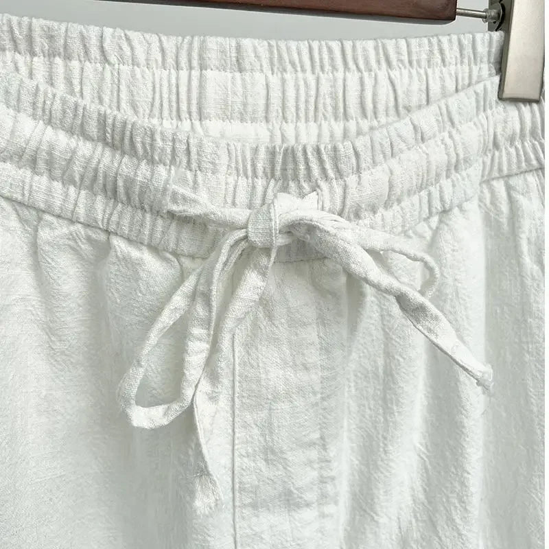 Linnen broek heren met koorddetail – Voor een nonchalante stijl