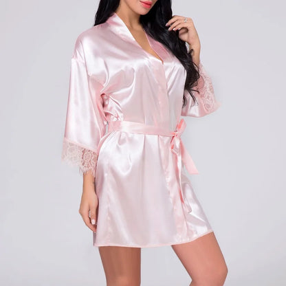 Ochtendjas dames zwart - Elegante zijde voor een ontspannen ochtend