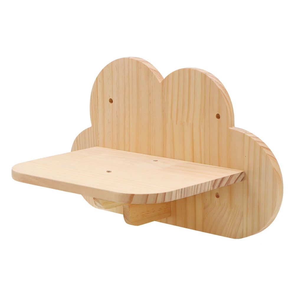 Houten kattenpaal met moderne vormen – Minimalistische charme